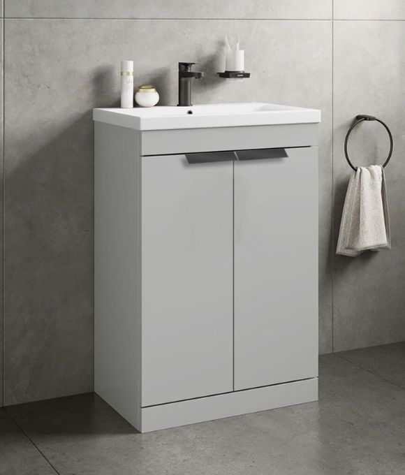 STOCKHOLM 2 DOOR FLOOR STANDING UNIT ARCTIC GREY MATT