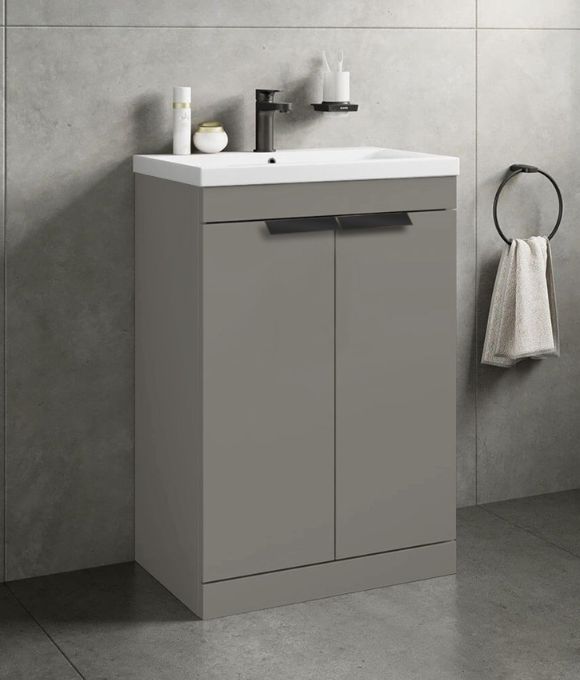 STOCKHOLM 2 DOOR FLOOR STANDING UNIT KHAKI MATT