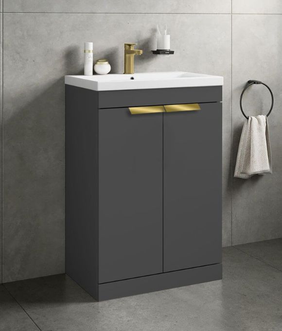 STOCKHOLM 2 DOOR FLOOR STANDING UNIT MIDNIGHT GREY