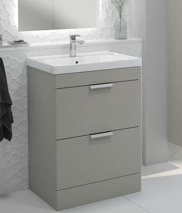 STOCKHOLM 2 DRAWER FLOOR STANDING UNIT ARCTIC GREY MATT