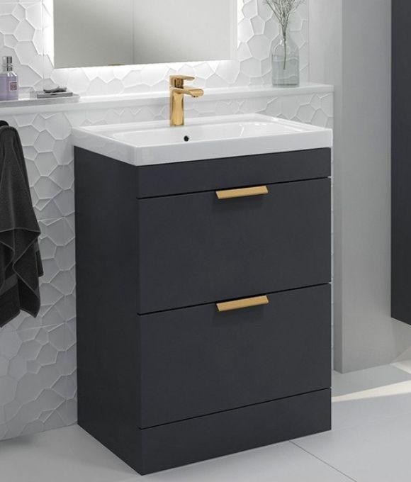 STOCKHOLM 2 DRAWER FLOOR STANDING UNIT MIDNIGHT GREY
