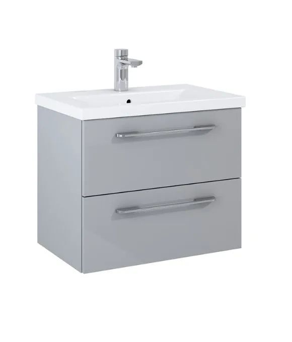 OTTO PLUS 2 DRAWER WALL HUNG UNIT GLOSS LIGHT GREY