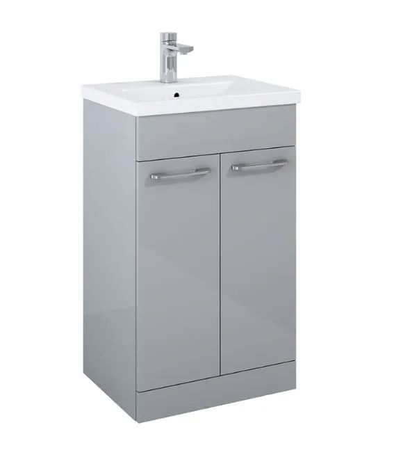 OTTO PLUS 2 DOOR FLOOR STANDING UNIT LIGHT GLOSS GREY