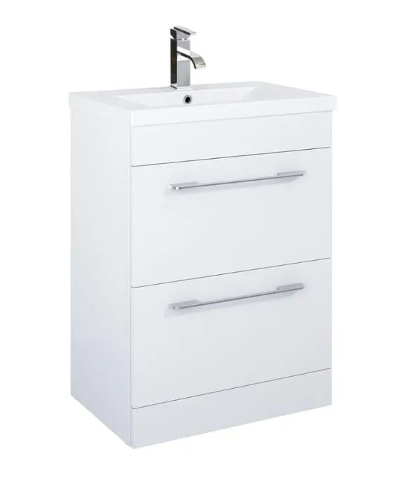 OTTO PLUS 2 DRAWER FLOOR STANDING UNIT GLOSS WHITE