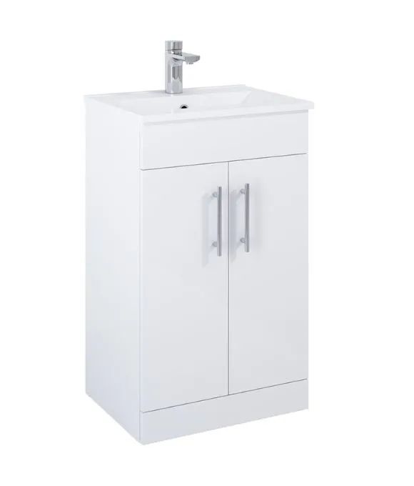 BELMONT SQUARE 2 DOOR FLOOR STANDING UNIT GLOSS WHITE
