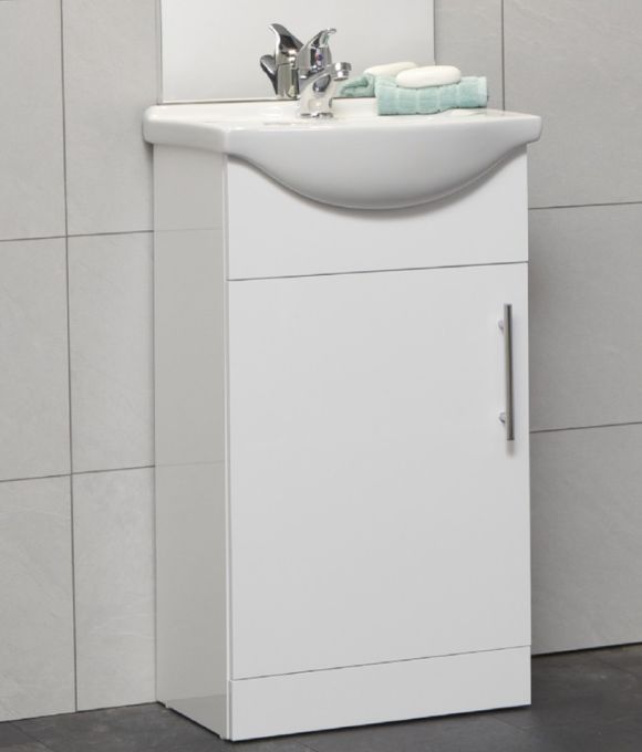 BELMONT 1 DOOR FLOOR STANDING UNIT GLOSS WHITE