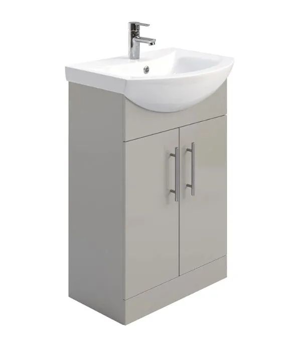 BELMONT 2 DOOR FLOOR STANDING UNIT LIGHT GREY GLOSS