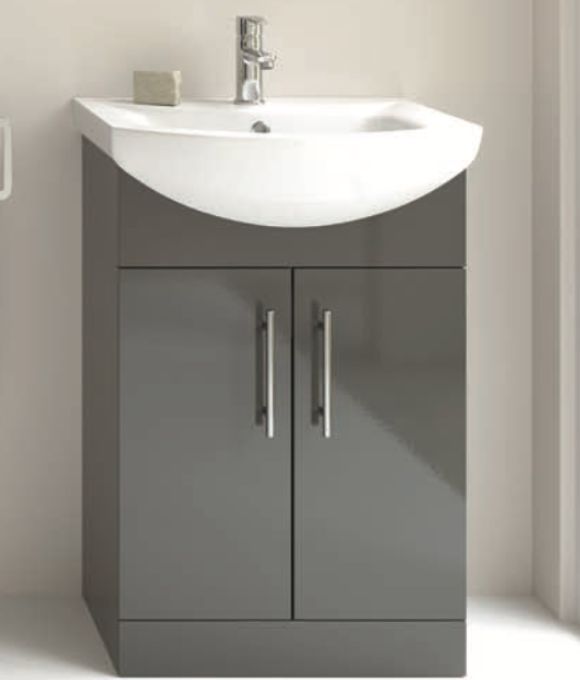 BELMONT 2 DOOR FLOOR STANDING UNIT GREY GLOSS