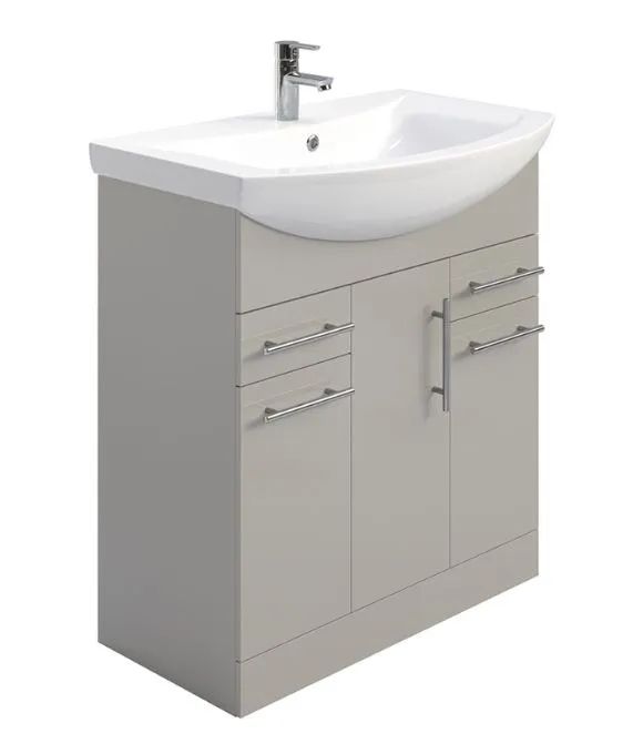 BELMONT 4 DRAWER 1 DOOR FLOOR STANDING UNIT LIGHT GLOSS GREY