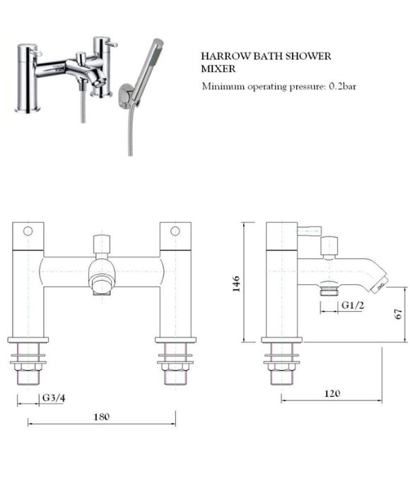 HARROW BATH SHOWER MIXER