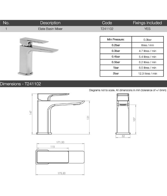 ELATE BASIN MIXER CHROME