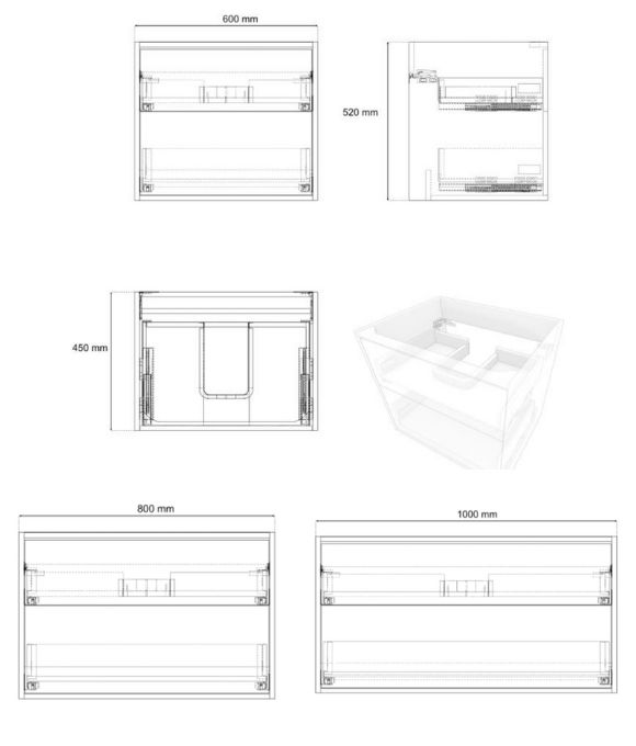 ERLA WALL HUNG TWIN DRAWER ANTHRACITE