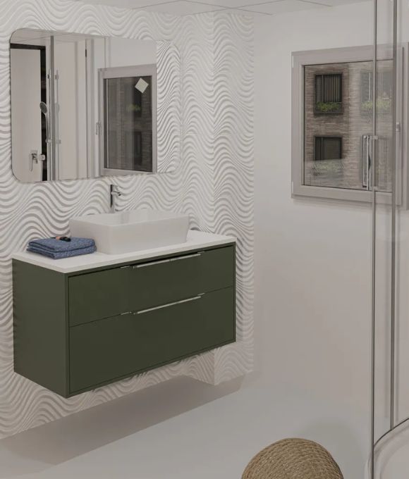ERLA WALL HUNG TWIN DRAWER GREEN