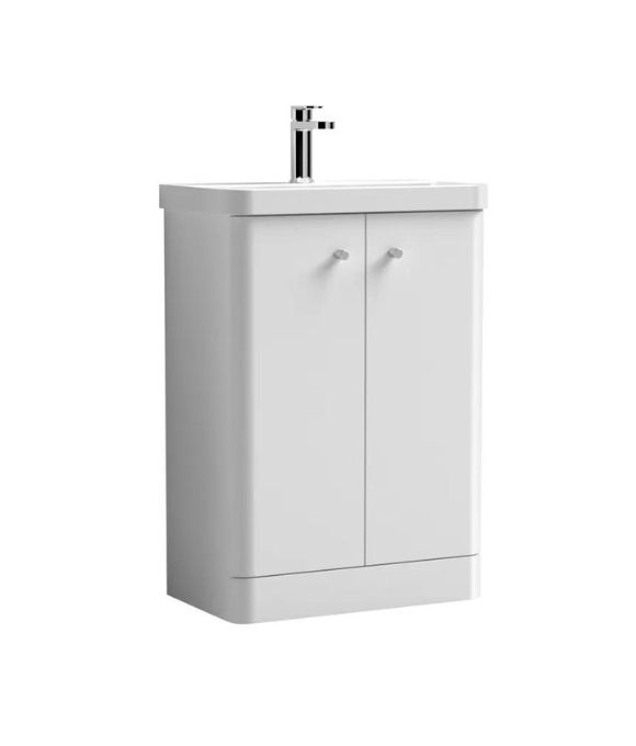 CORFU 2 DOOR FLOOR STANDING UNIT GLOSS WHITE
