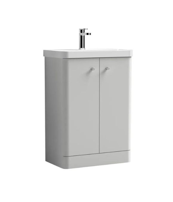 CORFU 2 DOOR FLOOR STANDING UNIT GLOSS LIGHT GREY