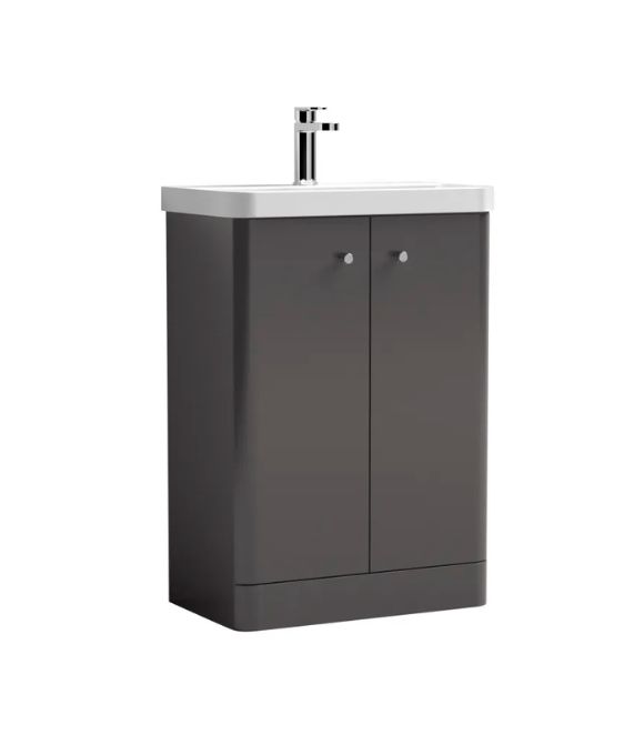 CORFU 2 DOOR FLOOR STANDING UNIT GLOSS ANTHRACITE