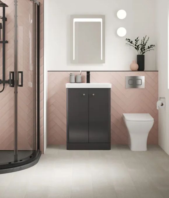 CORFU 2 DOOR FLOOR STANDING UNIT GLOSS ANTHRACITE