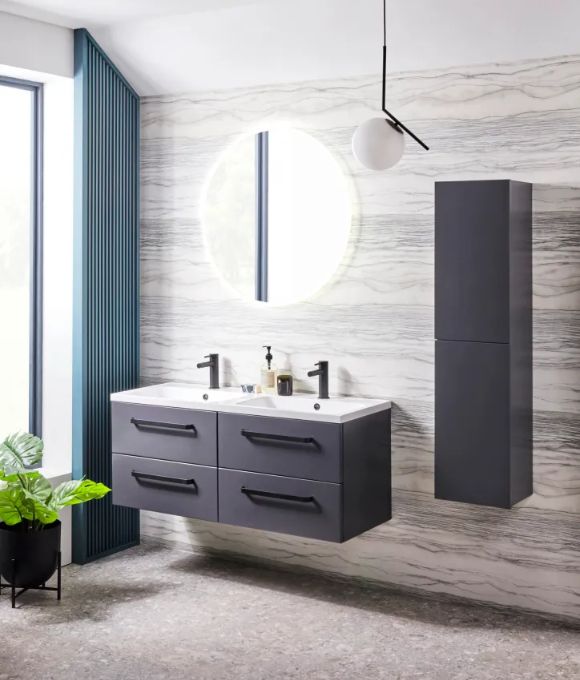 CADENCE WALL HUNG TWIN DRAWER STORM GREY