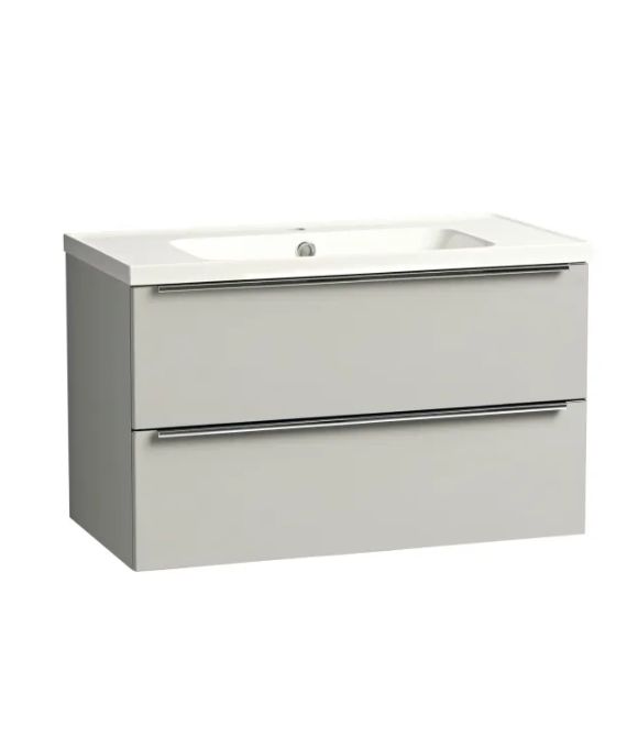 CADENCE WALL HUNG TWIN DRAWER GLOSS LIGHT GREY