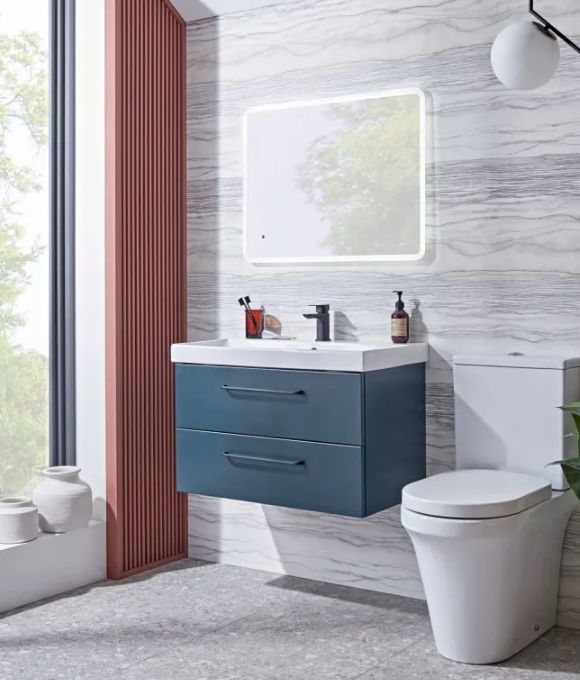 CADENCE WALL HUNG TWIN DRAWER OXFORD BLUE