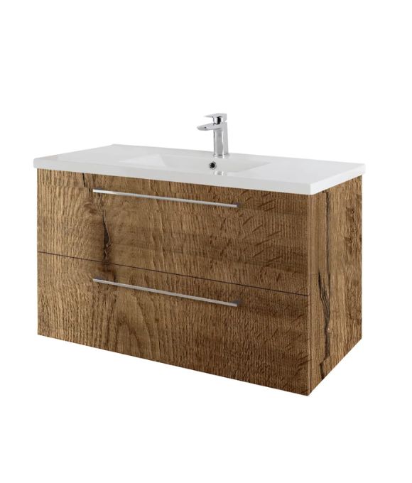 RIMINI WALL HUNG TWIN DRAWER UNIT TOBACCO OAK