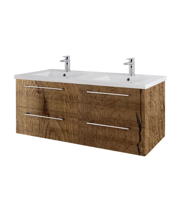 RIMINI WALL HUNG TWIN DRAWER UNIT TOBACCO OAK