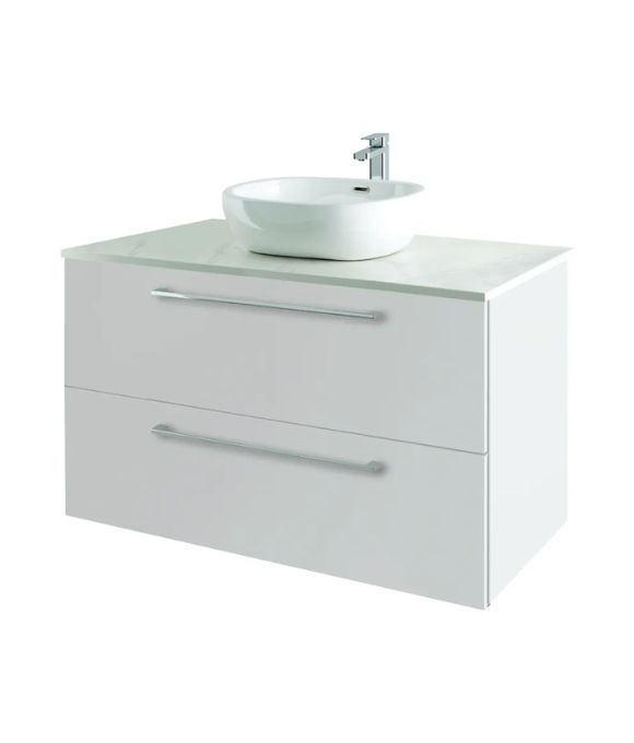 RIMINI WALL HUNG TWIN DRAWER GLOSS WHITE