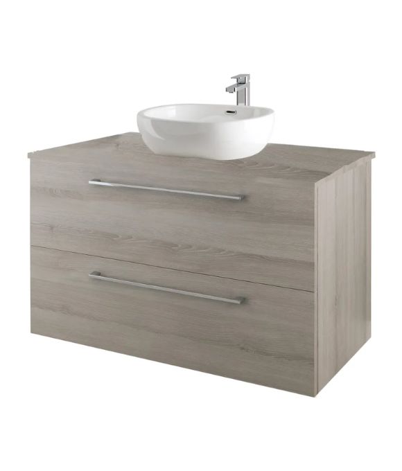 RIMINI WALL HUNG TWIN DRAWER GREY MOLINA OAK