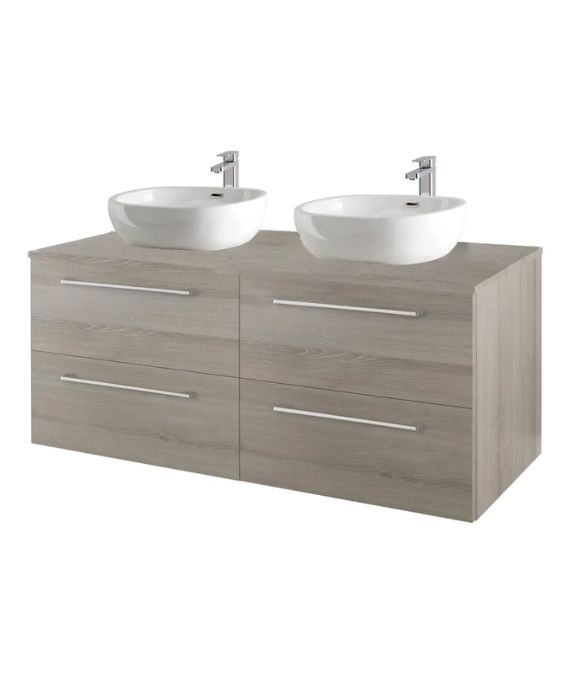 RIMINI WALL HUNG TWIN DRAWER GREY MOLINA OAK