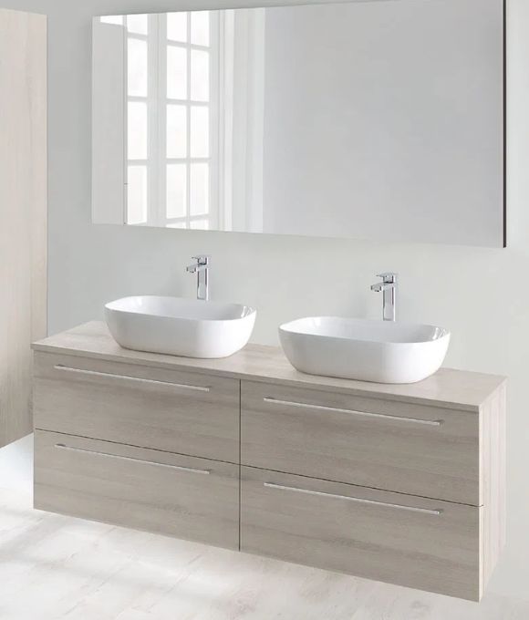 RIMINI WALL HUNG TWIN DRAWER GREY MOLINA OAK