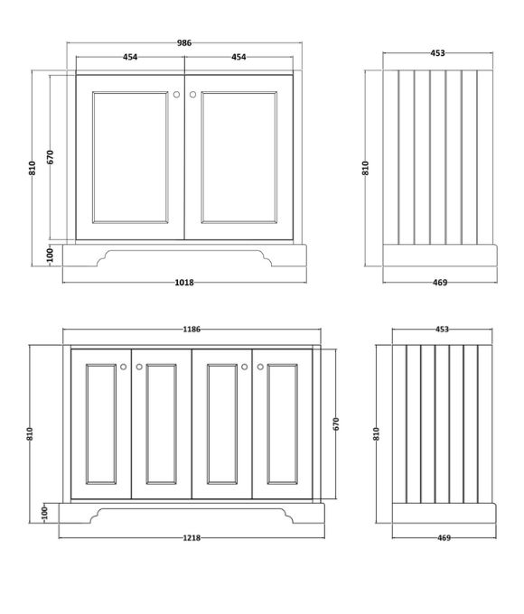 BAYSWATER FLOOR STANDING UNIT POINTING WHITE
