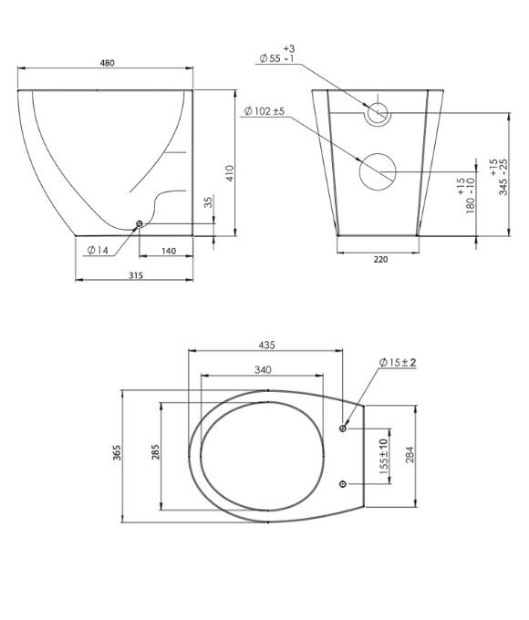 PARADIGM BACK TO WALL WC