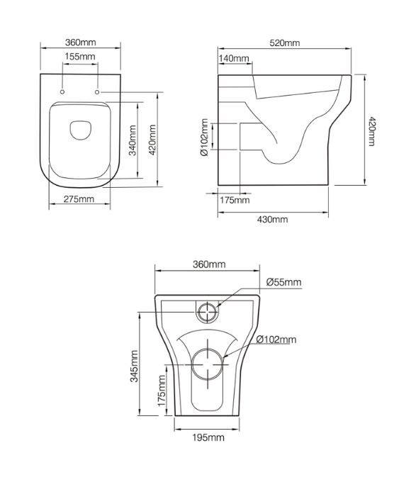 ACCENT BACK TO WALL WC