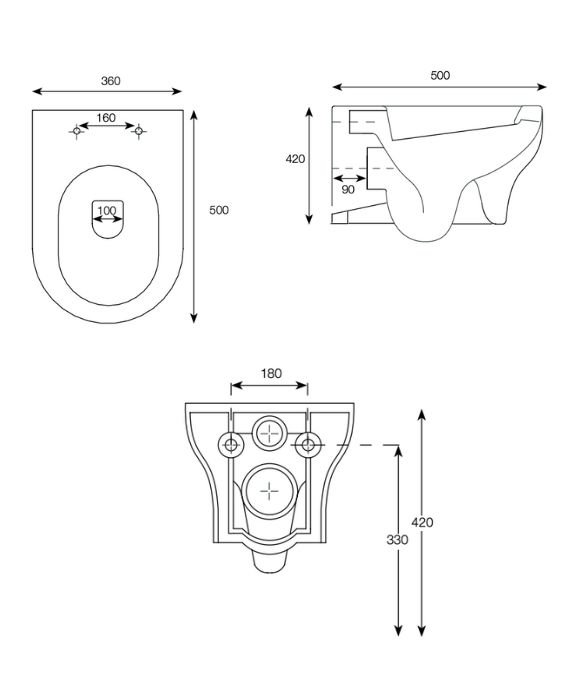 NOTE WALL HUNG WC