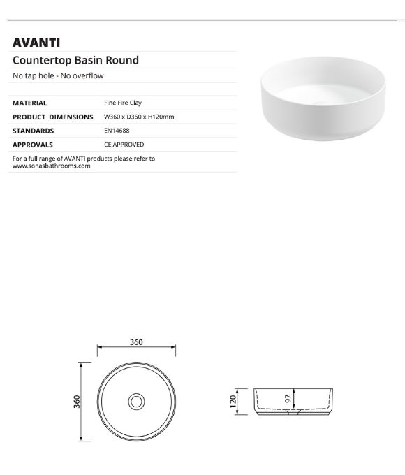 AVANTI ROUND BASIN
