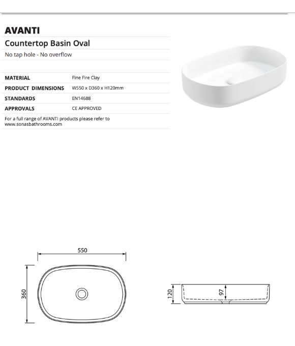 AVANTI OVAL BASIN
