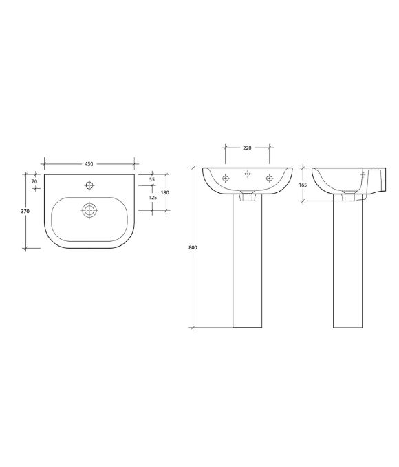 SIGMA WASHBASIN & FULL PEDESTAL