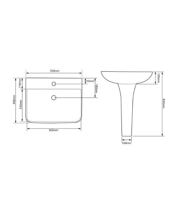 SOPHIA WASHBASIN & FULL PEDESTAL