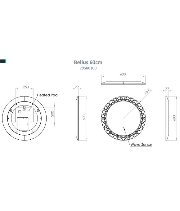 BELLUS ROUND ILLUMINATED MIRROR