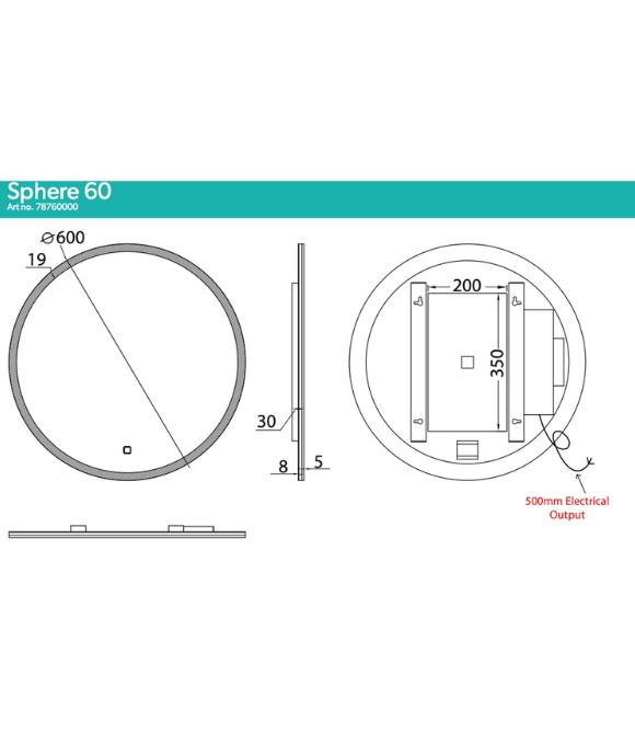 SPHERE LED ROUND MIRROR