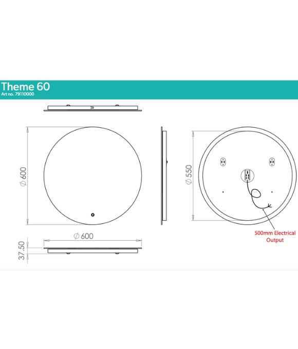 THEME LED ROUND MIRROR
