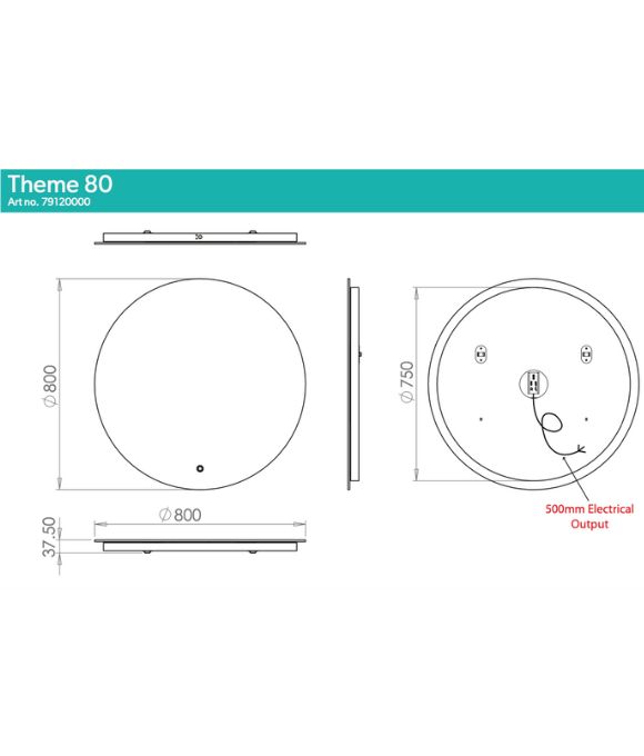 THEME LED ROUND MIRROR