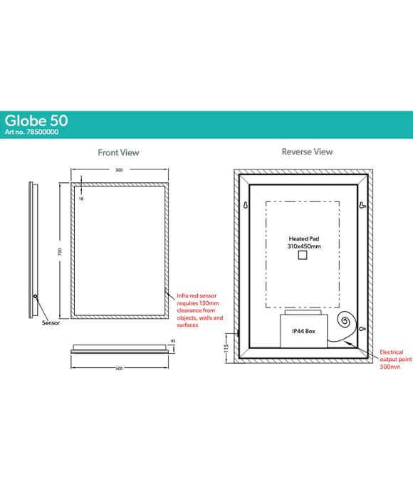 GLOBE LED MIRROR