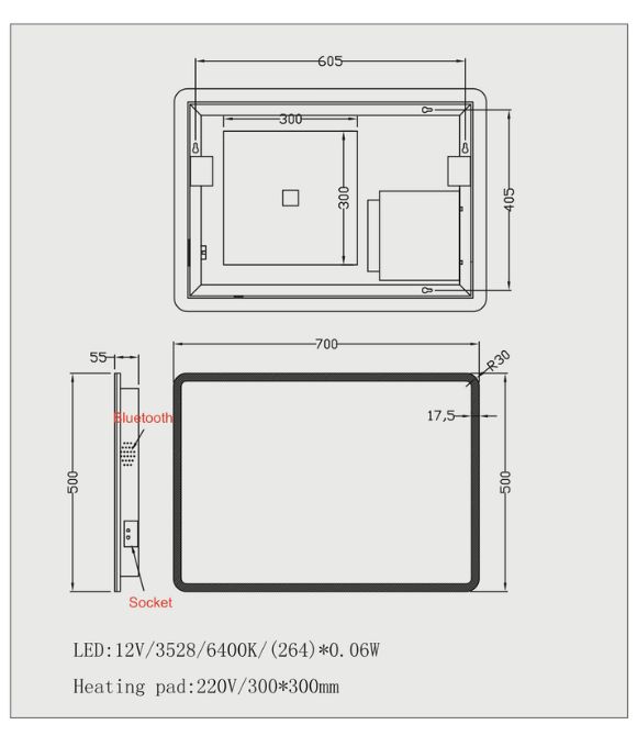 LINEA LIVE PLUS RECTANGULAR MIRROR