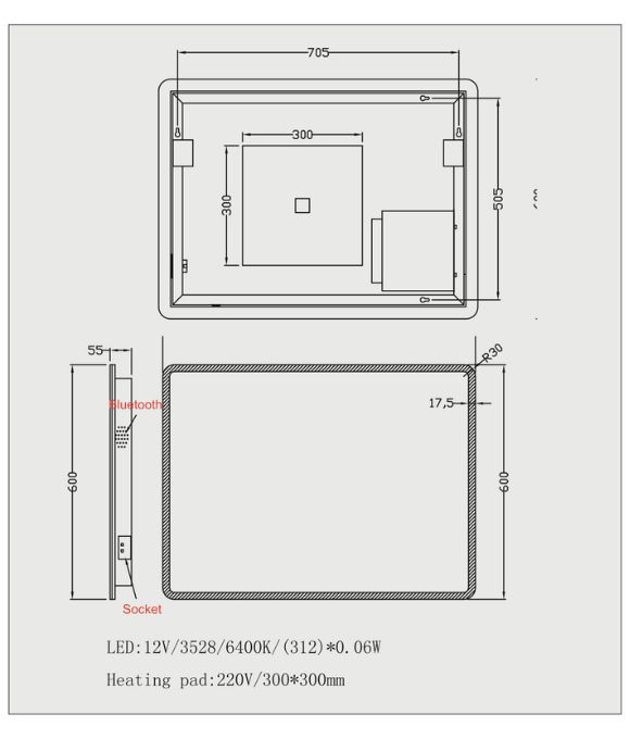 LINEA LIVE PLUS RECTANGULAR MIRROR