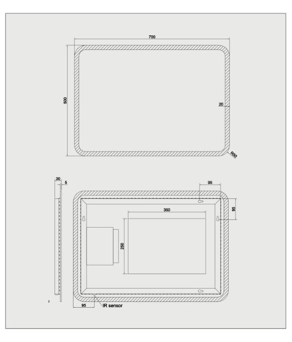 GLOW RECTANGULAR MIRROR
