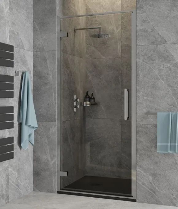 ASPECT CHROME HINGED DOOR 900MM