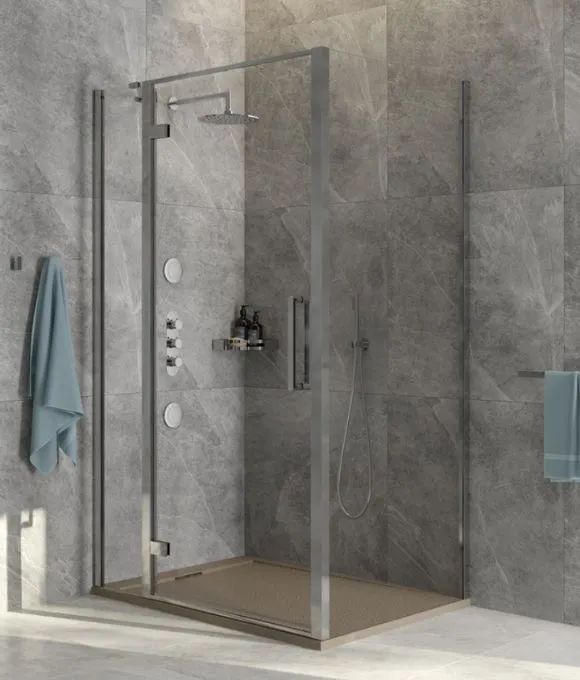 ASPECT CHROME HINGE & INLINE DOOR 1000MM