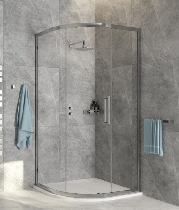 ASPECT CHROME SINGLE DOOR QUADRANT 900MM