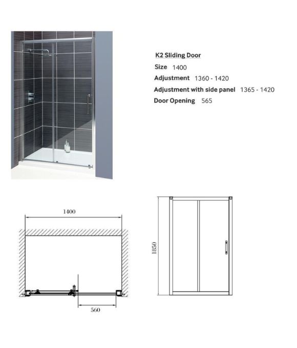 K2 SLIDING DOOR 1400MM